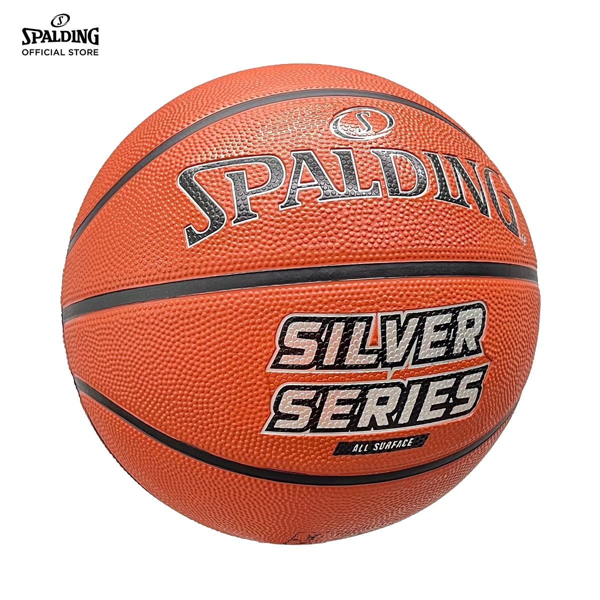 ลูกบาส SPALDING รุ่น SILVER SERIES ลูกบาสเกตบอลยาง เบอร์ 7_5